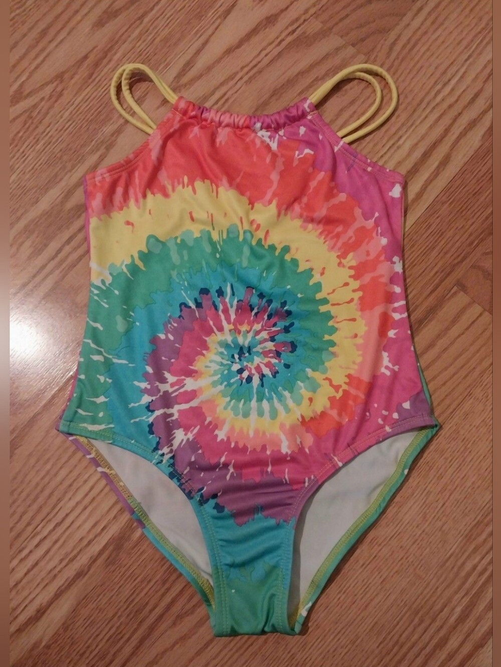 Girls Rainbow Tie-Dye One-Piece Swimsuit